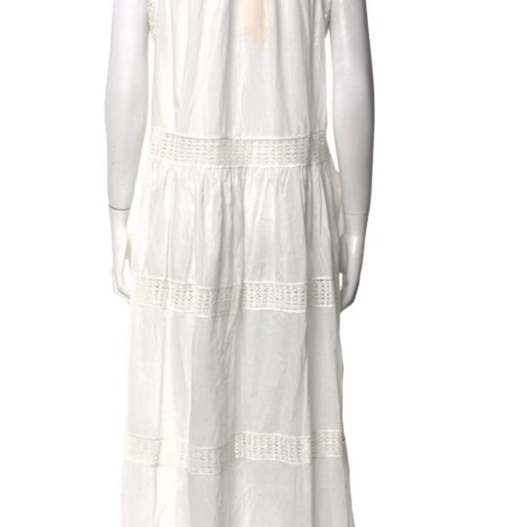 NWT 2024 ULLA JOHNSON Thalia Crochet-trimmed Voile Coverup in Cowrie XS $590 - Picture 11 of 12